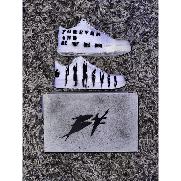Nike Air Force 1 x AGONYGOYS Custom Low Knowledge Key Forever Shoes White Black main image 6